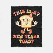 Funny New Year's Toast Bread Pun Retro Hipe  Fleece Deken (Voorkant)