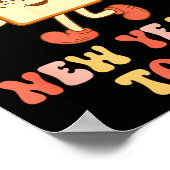 Funny New Year's Toast Bread Pun Retro Hipe  Poster (Hoek)