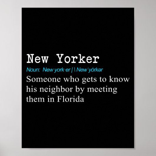 Funny New Yorker Dictionary Definition Gif  Poster (Voorkant)