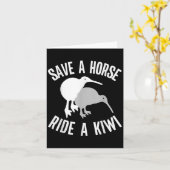 Funny New Zealand Kiwi Meme Quote Save A Horse Rid Kaart (Gele Bloem)