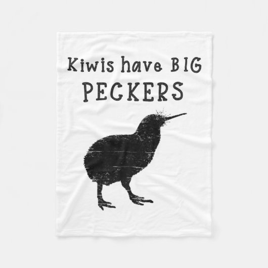 Funny New Zealand Quote Kiwis Have Big Peckers Quo Fleece Deken (Voorkant)