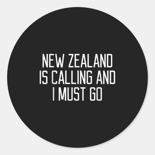 Funny New Zealand Quote  Ronde Sticker (Voorkant)