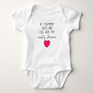 Funny newborn gift van tante gepersonaliseerde naa romper