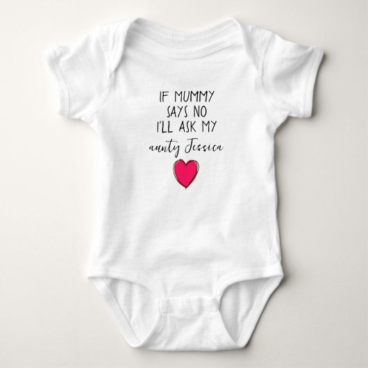 Funny newborn gift van tante gepersonaliseerde naa romper (Voorkant)