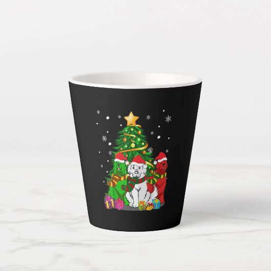 Funny Newfie | Funny Newfoundland Dog Kerstmis Latte Mok (Voorkant)