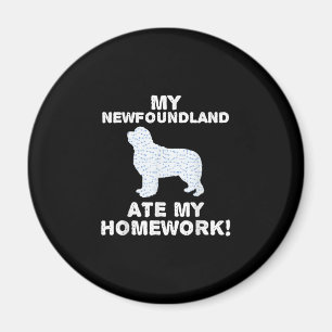 Funny Newfie   Mijn Newfoundland Ate My Homework Magneet