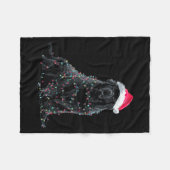 Funny Newfoundland Christmas Graphic Dog Lights Lo Fleece Deken (Voorkant (Horizontaal))