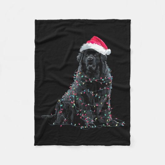 Funny Newfoundland Christmas Graphic Dog Lights Lo Fleece Deken (Voorkant)