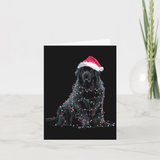 Funny Newfoundland Christmas Graphic Dog Lights Lo Kaart (Voorkant)