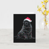 Funny Newfoundland Christmas Graphic Dog Lights Lo Kaart (Gele Bloem)