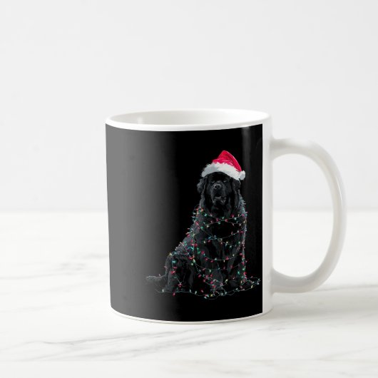 Funny Newfoundland Christmas Graphic Dog Lights Lo Koffiemok (Rechts)