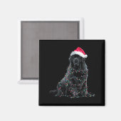 Funny Newfoundland Christmas Graphic Dog Lights Lo Magneet (Voorkant / Achterkant)