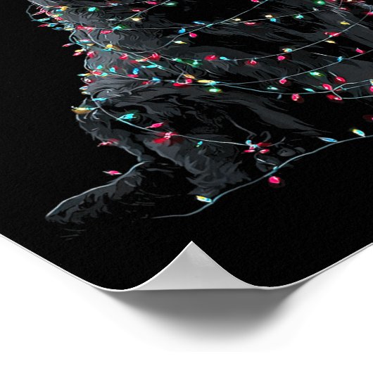 Funny Newfoundland Christmas Graphic Dog Lights Lo Poster (Hoek)