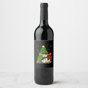 Funny Newfoundland Dog   Beste kerstcadeau voor ke Wijn Etiket
