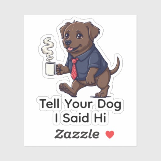 Funny Newfoundland Dog Business Suit Coffee  Sticker (Vel)
