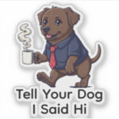 Funny Newfoundland Dog Business Suit Coffee  Sticker (Voorkant)