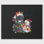 Funny Newfoundland Dog | kerstsnowman Light Cadeaupapier (Vlak)
