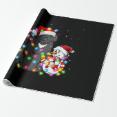 Funny Newfoundland Dog | kerstsnowman Light Cadeaupapier (Uitgerold)