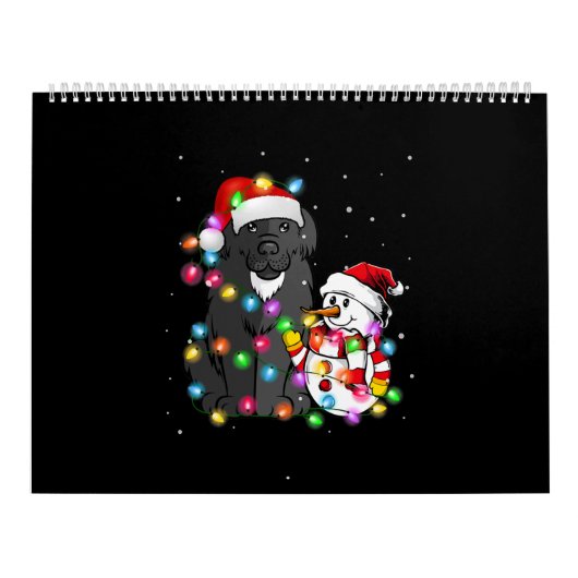 Funny Newfoundland Dog | kerstsnowman Light Kalender (Hoes)