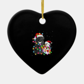 Funny Newfoundland Dog | kerstsnowman Light Keramisch Ornament