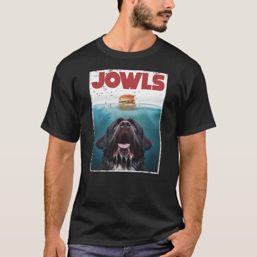 Funny Newfoundland Dog, Newfie Lab Jowls Burger, D T-shirt (Voorkant)