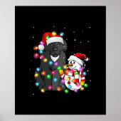 Funny Newfoundland Dog T-shirt met kerstmis Snowma Poster (Voorkant)