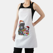 Funny Newfoundland Dog T-shirt met kerstmis Snowma Schort (Insitu)