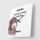 Funny Newfypoo Waterverf Canine Art Vierkante Klok (Hoek)