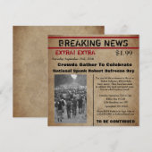 Funny Newspaper Birthday Invitation Kaart (Voorkant / Achterkant)