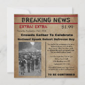 Funny Newspaper Birthday Invitation Kaart (Voorkant)