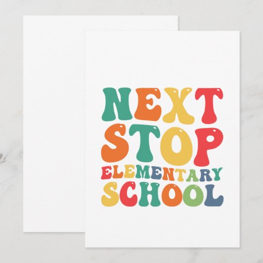 Funny Next Stop Elementary School Afstuderen Kaart (Voorkant / Achterkant)