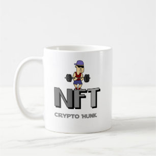 Funny NFT Collector Crypto Hunk Weight Lifter Pun Koffiemok