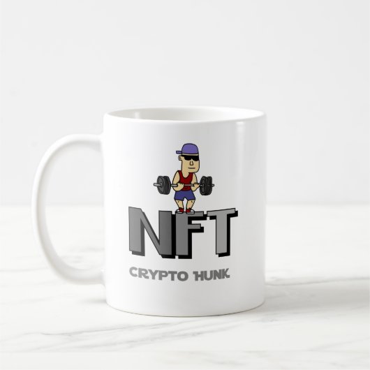 Funny NFT Collector Crypto Hunk Weight Lifter Pun Koffiemok (Links)