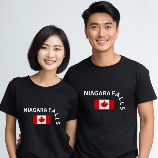Funny Niagara Herfsten Waterval Canadese Vlag Donk T-shirt