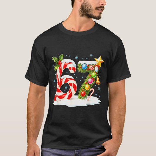 Funny Nice Naughty 6 7 Christmas 67 Meme Xmas Boys T-shirt (Voorkant)
