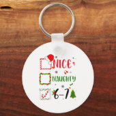 Funny Nice Naughty 6 7 Meme Christmas Six Seven  Sleutelhanger (Voorkant)