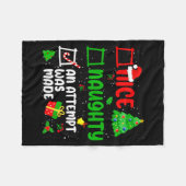 Funny Nice Naughty An Attempt Was Made List Xmas S Fleece Deken (Voorkant (Horizontaal))