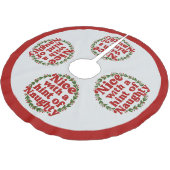 Funny Nice Naughty Quote Humor Red Green Kerstboom Rok (Gekanteld)