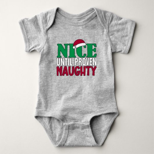 Funny Nice tot bewijs van Naughy-kerst Romper (Voorkant)