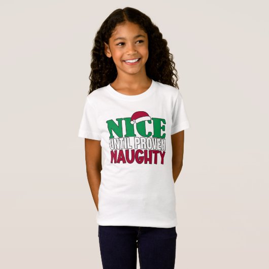 Funny Nice tot bewijs van Naughy-kerst T-shirt (Voorkant volledig)