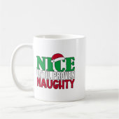 Funny Nice Until Proven Naughy Christmas Joke  Koffiemok (Links)
