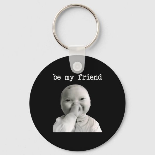 Funny Niche Baby Gen Z Meme Ai Viral Giggling Ai L Sleutelhanger (Voorkant)