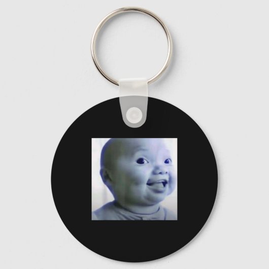 Funny Niche Baby Gen Z Meme Ai Viral Giggling Ai L Sleutelhanger (Voorkant)