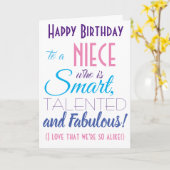 Funny Niece Happy Birthday Kaart (Gele Bloem)