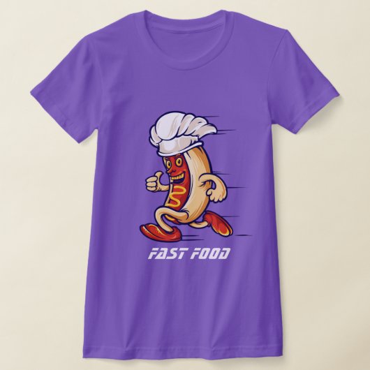 Funny nieuwigheidsporten football FAST FOOD HOT DO T-shirt (Laagn)