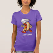 Funny nieuwigheidsporten football FAST FOOD HOT DO T-shirt (Voorkant)