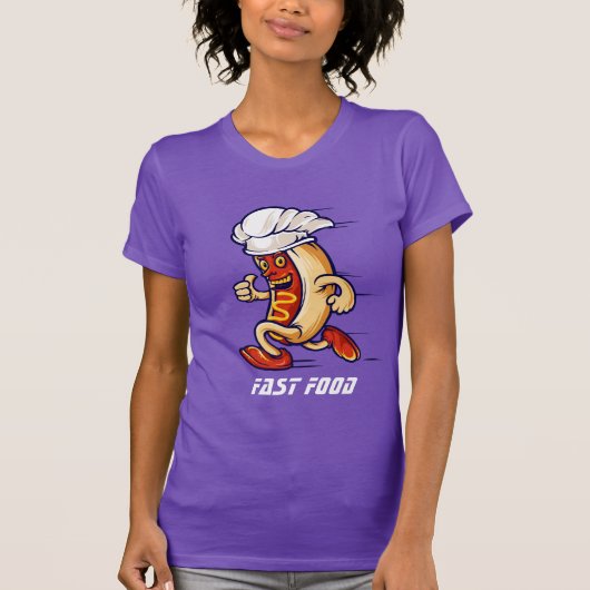 Funny nieuwigheidsporten football FAST FOOD HOT DO T-shirt (Voorkant)
