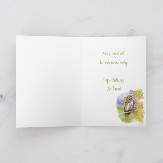 Funny Night Owl 103rd Birthday OUder Custom Kaart (Binnen)