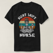 Funny Night Shift Zurse Skeleton Halloween T-shirt (Design voorkant)