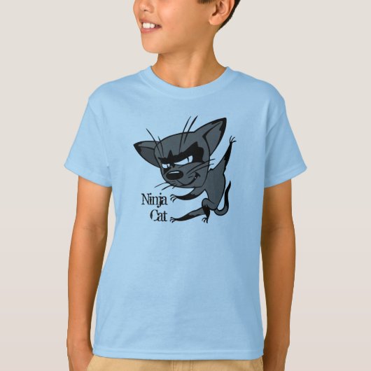 Funny Ninja Cat Boys T-Shirt (Voorkant)